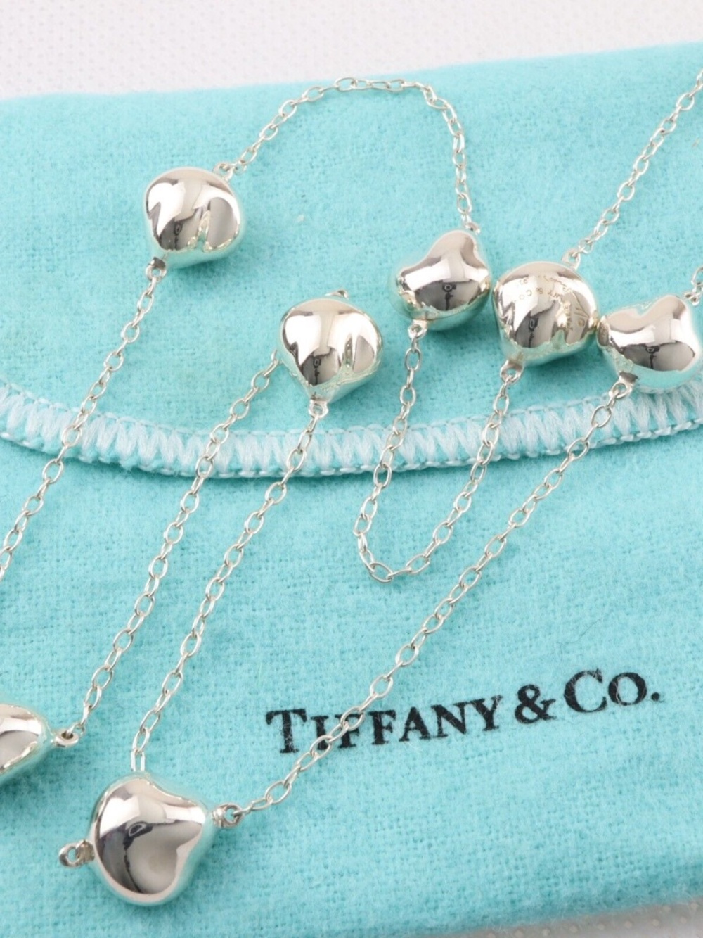 Tiffany & Co. Elsa Peretti Sterling Silver Bean Nugget Links Necklace